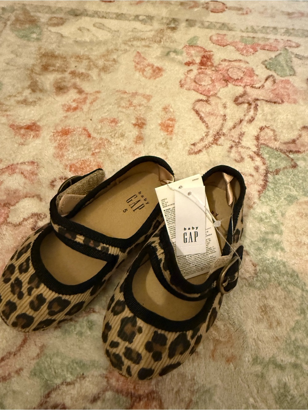 GAP Leopard Print Mary Jane Shoes - Brown/Black